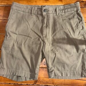 Ash & Erie Chino Shorts Mens 30x7 Olive Green Stretch Cotton Casual Summer